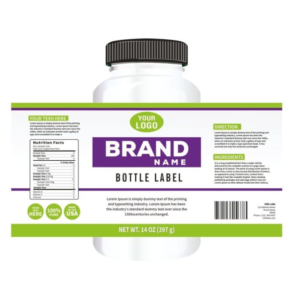 Vitamin Supplement Labels Printed in the UK, Fast Turnaround