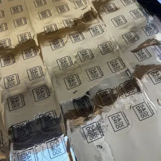 Labels printed on Gold Mirror Vinyl - Permanent