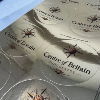 Labels printed on Silver Mirror Vinyl - Permanent