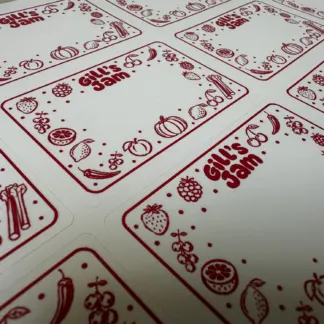 Labels printed on Paper labels - white uncoated (sheets)