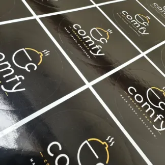 Labels printed on Gloss vinyl - Permanent
