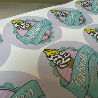 Labels printed on Gloss vinyl - Permanent