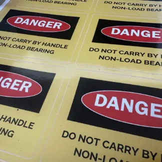 Labels printed on Gloss vinyl - High Tack