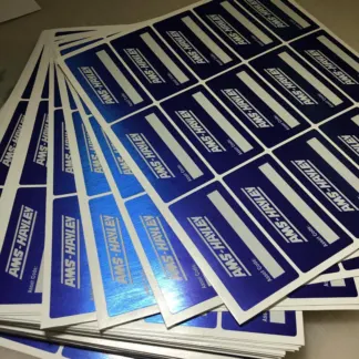Aluminium Labels – Brushed Metal Finish example