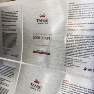 Aluminium Labels – Brushed Metal Finish example