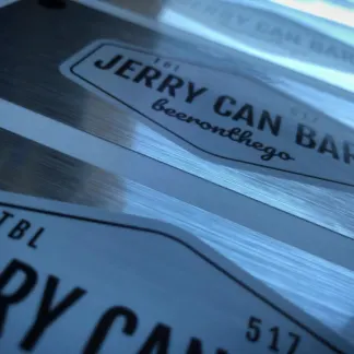 Aluminium Labels – Brushed Metal Finish, Beer Bottle Labels example