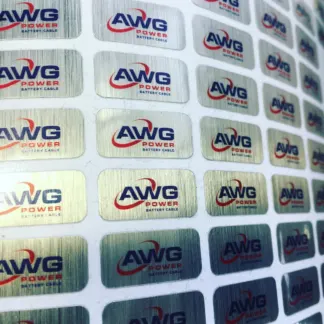 Aluminium Labels – Brushed Metal Finish example
