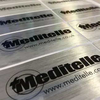 Aluminium Labels – Brushed Metal Finish example