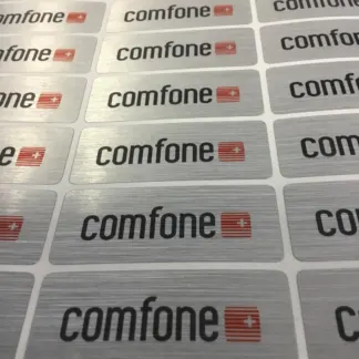 Aluminium Labels – Brushed Metal Finish example