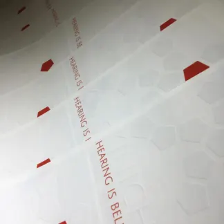 Labels printed on Clear Gloss Vinyl – Permanent