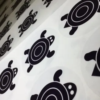 Labels printed on Clear Gloss Vinyl – Permanent