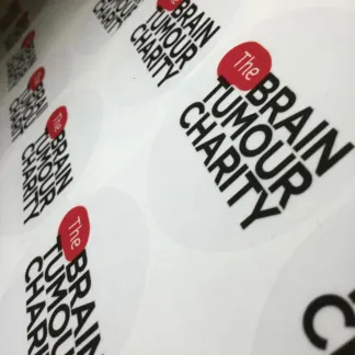 Labels printed on Clear Gloss Vinyl – Permanent