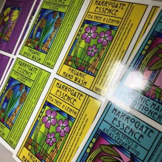 Labels printed on Clear Gloss Vinyl – Permanent