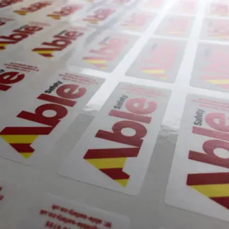 Clear Labels – Waterproof Vinyl, Business Labels example