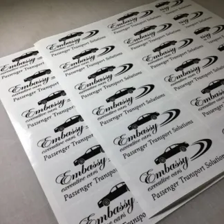 Labels printed on Clear Gloss Vinyl – Permanent