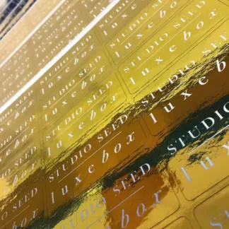 Labels printed on Gold foil – uncoated paper