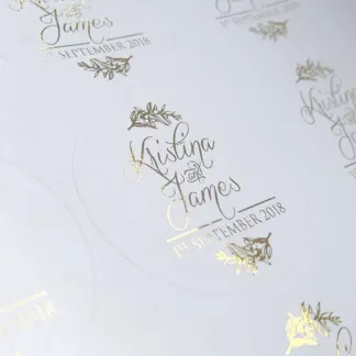 Wedding Labels, Foiled Labels – Foiled on SRA4 Sheets example