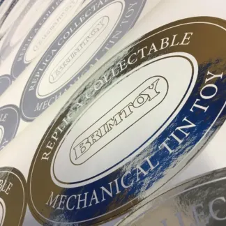 Labels printed on Gold foil – uncoated paper