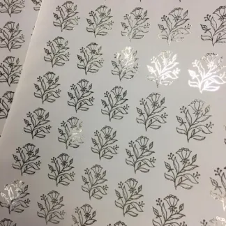Foiled Labels – Foiled on SRA4 Sheets example