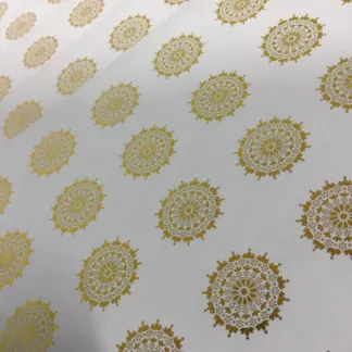 Labels printed on Gold foil – uncoated paper