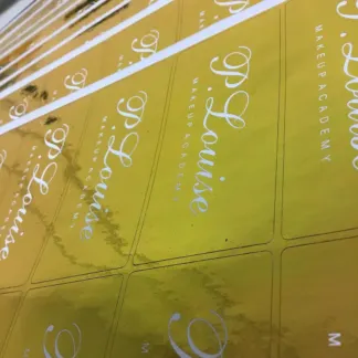 Labels printed on Gold foil – uncoated paper