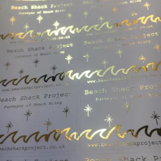 Labels printed on Gold foil – uncoated paper