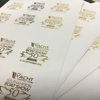 Foiled Labels – Foiled on SRA4 Sheets example