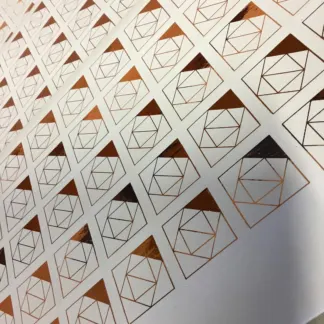 Labels printed on Gold foil – uncoated paper