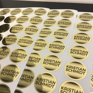 Gold Labels – Metallic Polished Finish example
