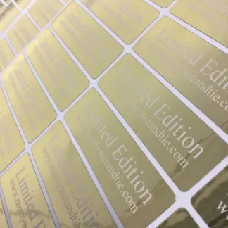 Gold Labels – Metallic Polished Finish example
