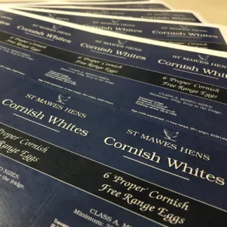 Labels printed on Paper labels – white uncoated (sheets)