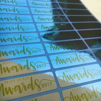 Silver Labels – Metallic Polished Finish example