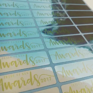 Silver Labels – Metallic Polished Finish example