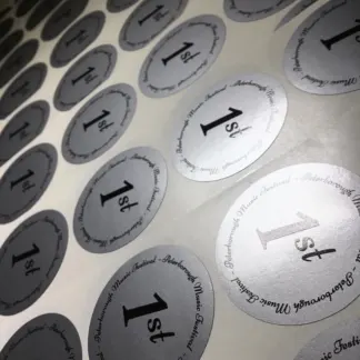 Silver Labels – Metallic Satin Finish example