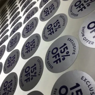 Silver Labels – Metallic Satin Finish example