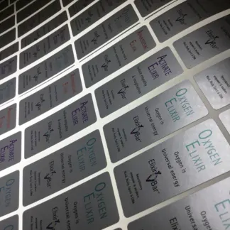 Silver Labels – Metallic Satin Finish example