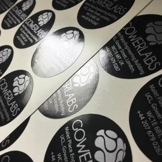 Silver Labels – Metallic Satin Finish example