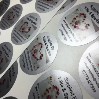 Silver Labels – Metallic Satin Finish example