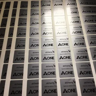 Silver Labels – Metallic Satin Finish example