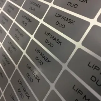 Silver Labels – Metallic Satin Finish example