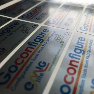 Silver Labels – Metallic Satin Finish, Equipment Labels example