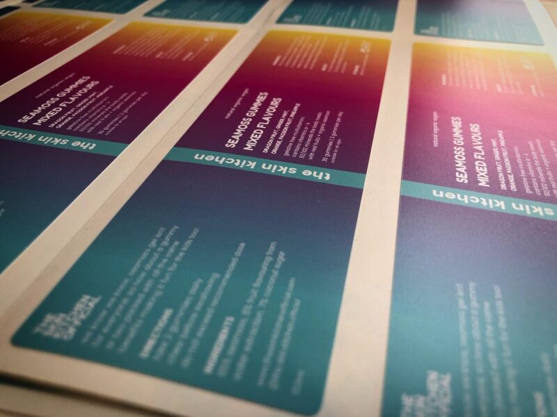 Loving the vibrant colours on these labels! #waterprooflabels #rectangularlabels #permanent #matt #vinyl #labels #stickers #custom #design #branding #packaging