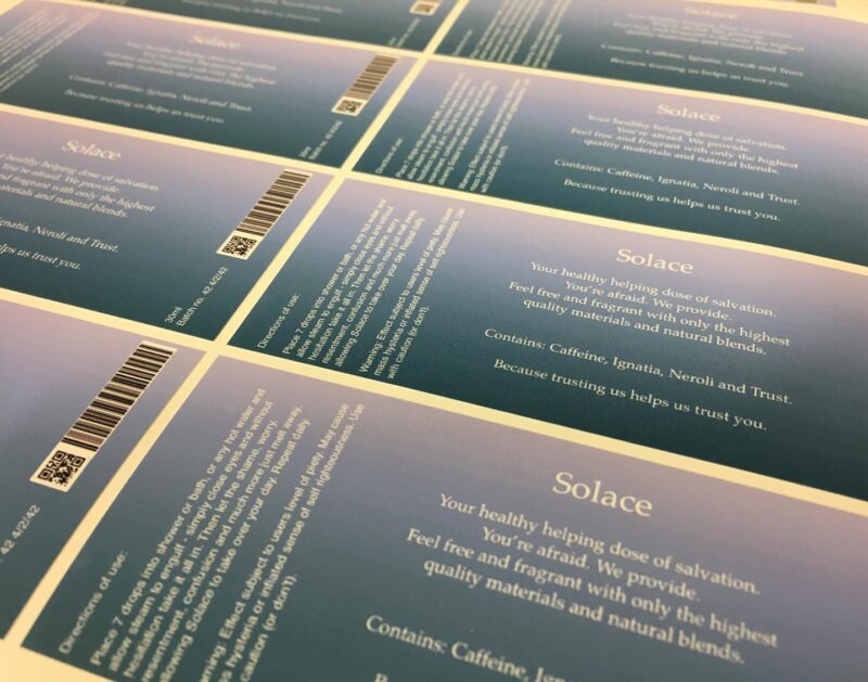 #waterprooflabels #rectangular #permanent #matt #vinyl #labels #stickers #online #design #branding #packaging #printing #printingcompany #cosmeticlabels #solace #madeintheuk #stickythings @stickythingsltd