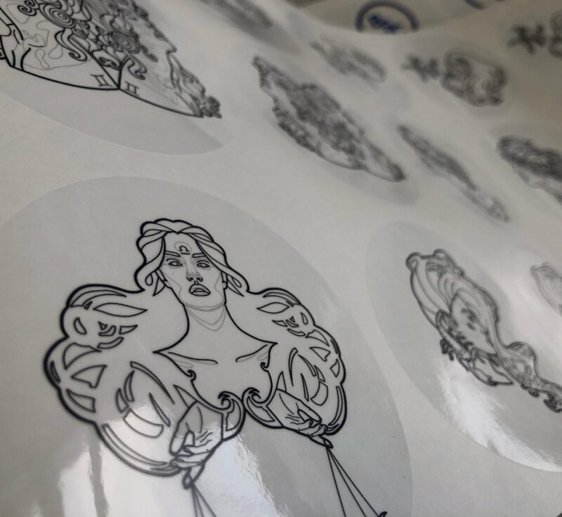 Some great artwork on the clear glossy vinyl labels! You can also split your label order evenly over