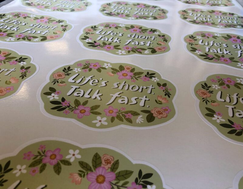 Life&rsquo;s short, order labels! #customshapelabels #customshape #customcut #waterproofvinyl #permanent #mattvinyl #vinyl #lables #stickers #printedlabels #custom #design #packaging #printing